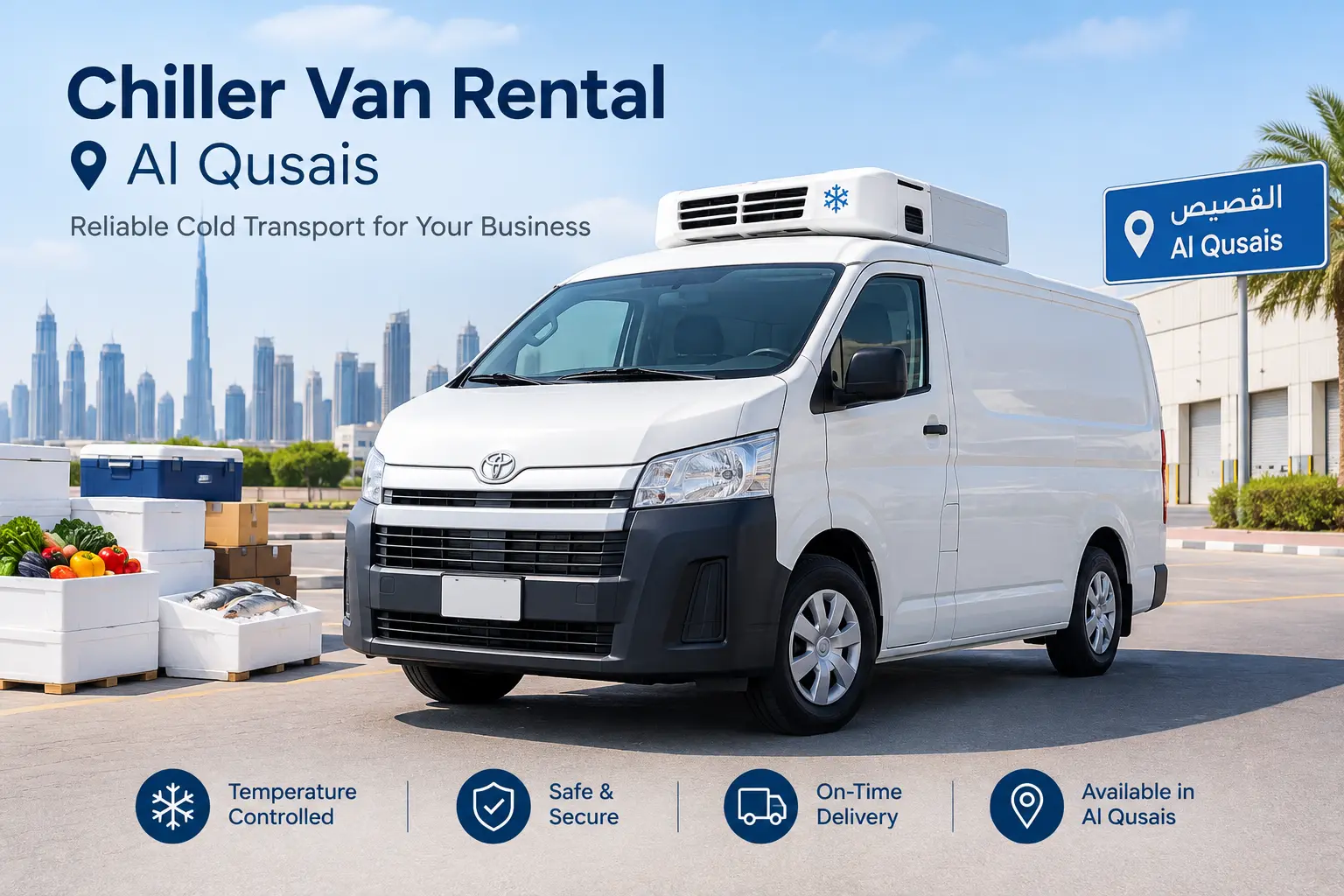 Chiller van available for rental in Al Qusais, Dubai
